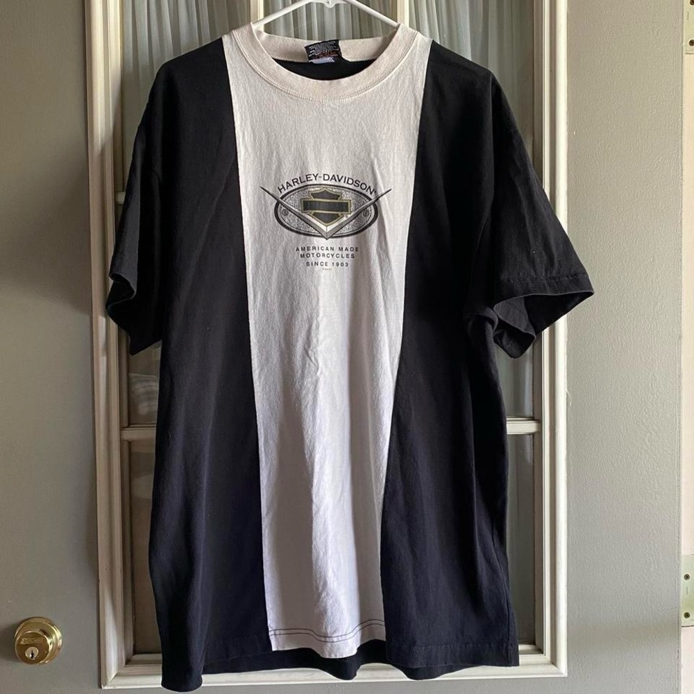 Harley-Davidson Black and White Short Sleeve Tee